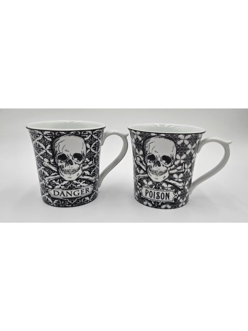 Halloween Skulls Mug Set By 222 Fifth Danger & Poison Design Dark Goth Decor